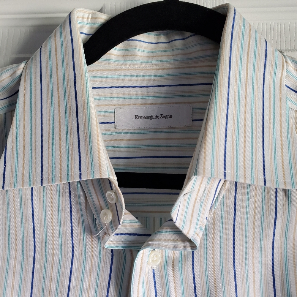 Ermenegildo Zegna Long Sleeve Striped Dress Shirt